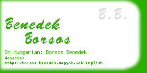 benedek borsos business card